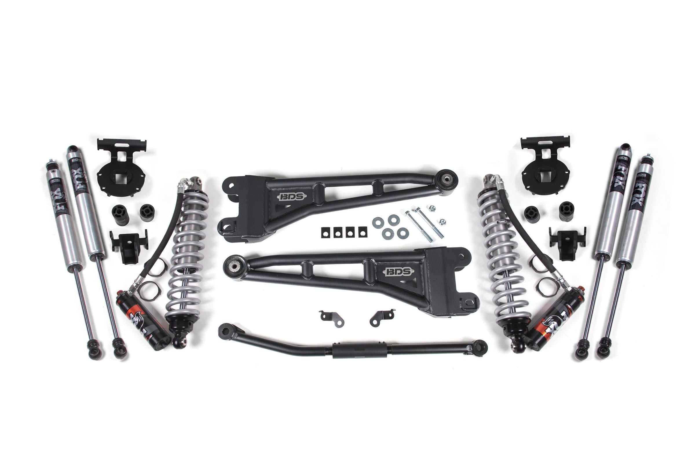 2.5 Inch Lift Kit w/ Radius Arm Coil-Over Conversion Ford F250/F350 Super Duty 11-16 4WD Diesel 4 Inch Block Kit FOX 2.5 Performance Elite